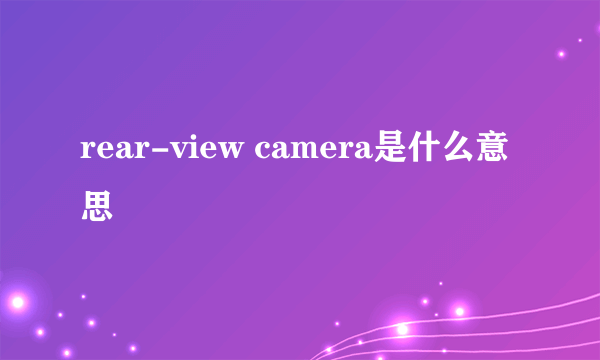 rear-view camera是什么意思