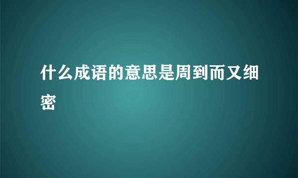 什么成语的意思是周到而又细密