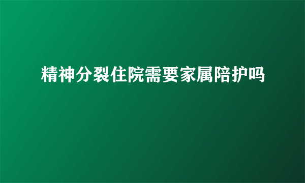 精神分裂住院需要家属陪护吗