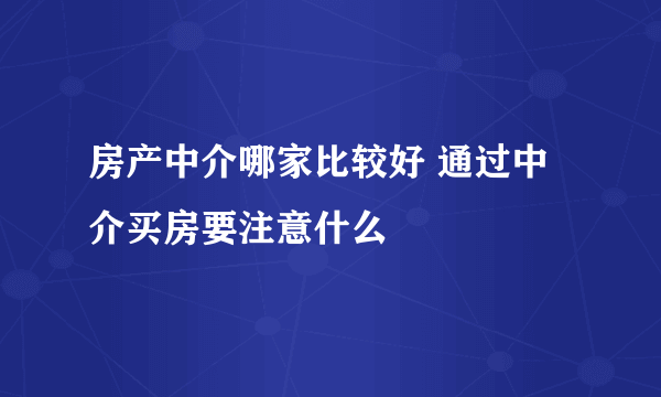 房产中介哪家比较好 通过中介买房要注意什么