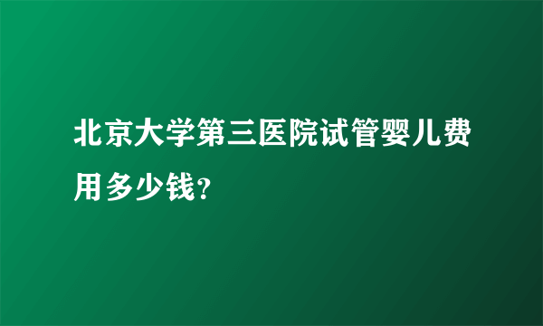 北京大学第三医院试管婴儿费用多少钱？