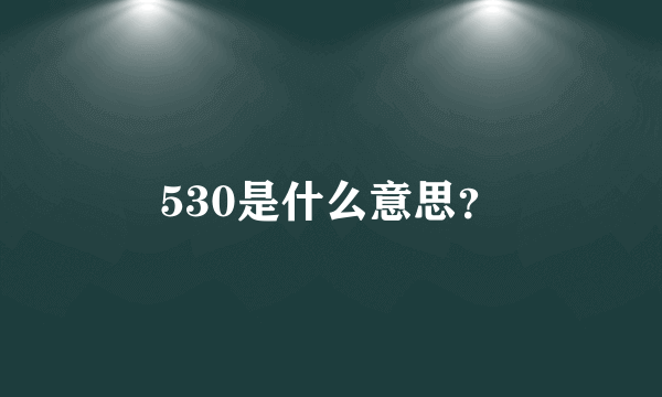 530是什么意思？