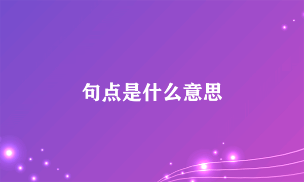 句点是什么意思