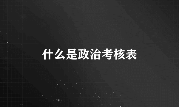 什么是政治考核表