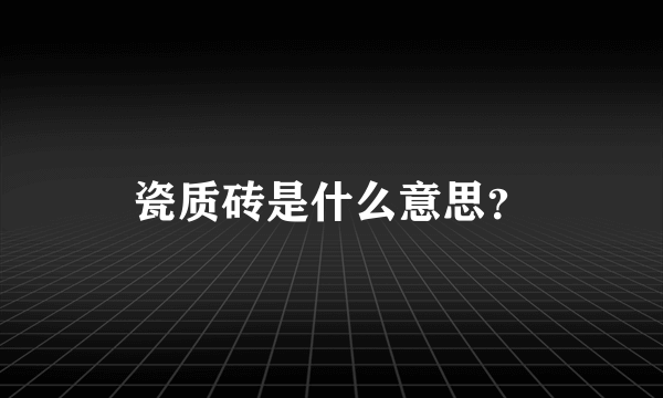 瓷质砖是什么意思？