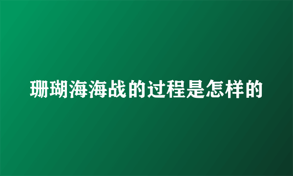 珊瑚海海战的过程是怎样的