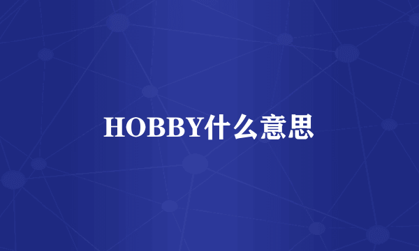 HOBBY什么意思