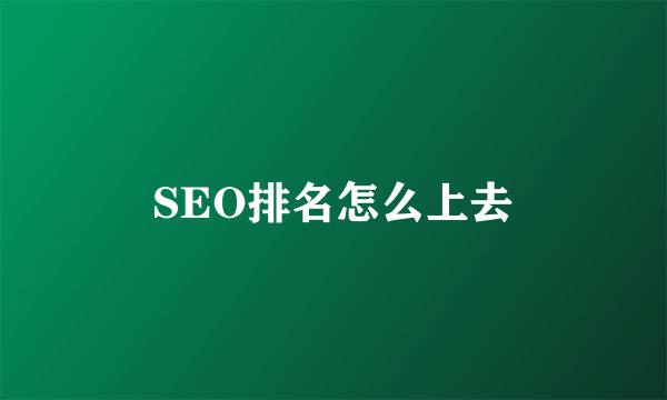 SEO排名怎么上去