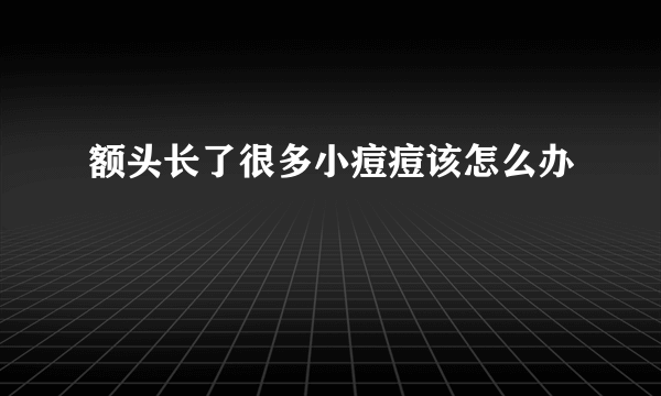 额头长了很多小痘痘该怎么办