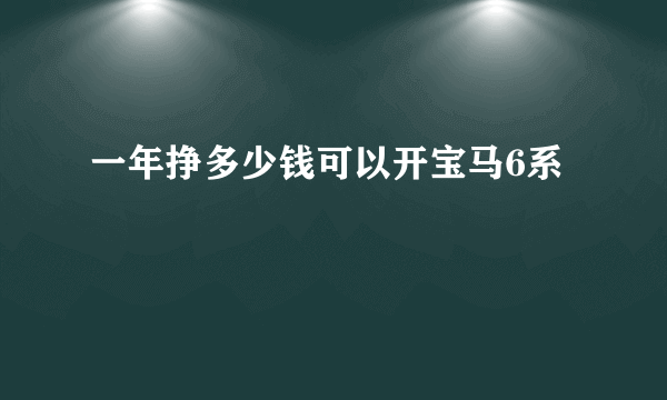 一年挣多少钱可以开宝马6系