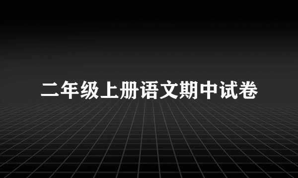 二年级上册语文期中试卷