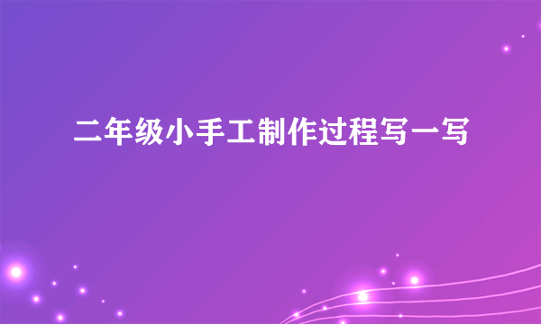 二年级小手工制作过程写一写