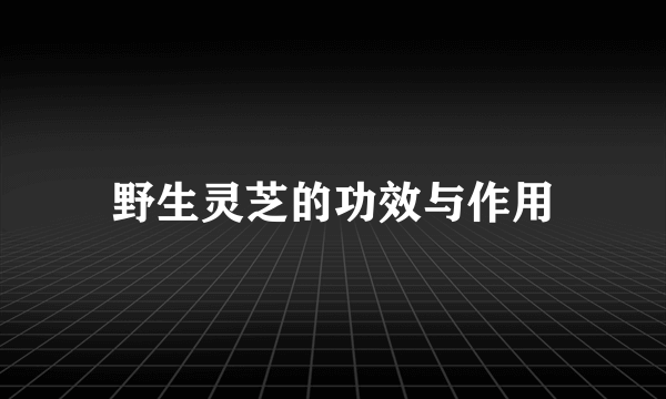 野生灵芝的功效与作用