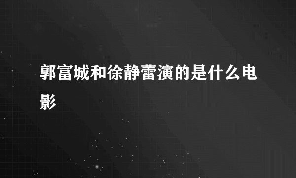 郭富城和徐静蕾演的是什么电影