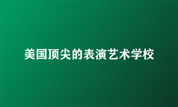 美国顶尖的表演艺术学校