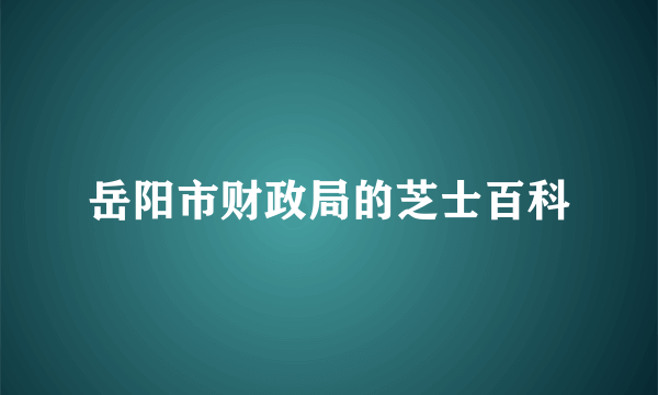 岳阳市财政局的芝士百科