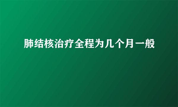 肺结核治疗全程为几个月一般