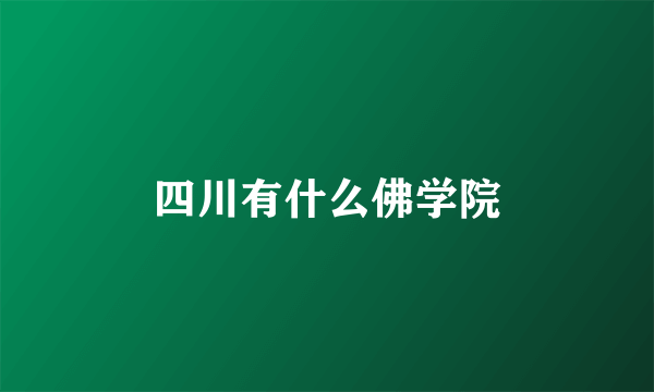 四川有什么佛学院