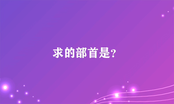 求的部首是？