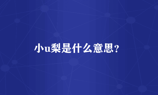 小u梨是什么意思？