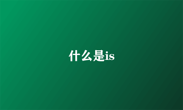 什么是is