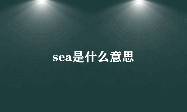 sea是什么意思