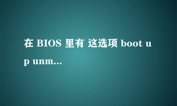 在 BIOS 里有 这选项 boot up unmlock status 是什么意思 请问这是什么意思啊 按enter 还有 ON 和OFF 两