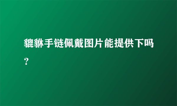 貔貅手链佩戴图片能提供下吗？