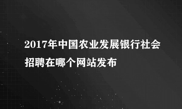 2017年中国农业发展银行社会招聘在哪个网站发布