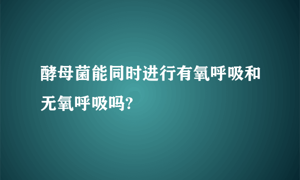 酵母菌能同时进行有氧呼吸和无氧呼吸吗?