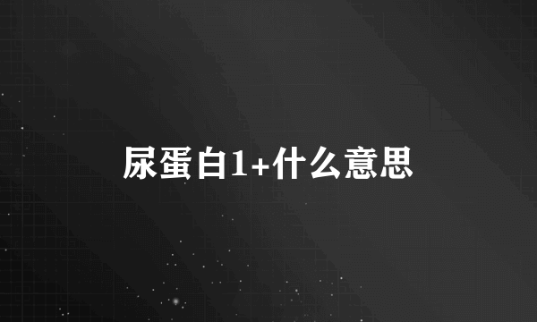 尿蛋白1+什么意思