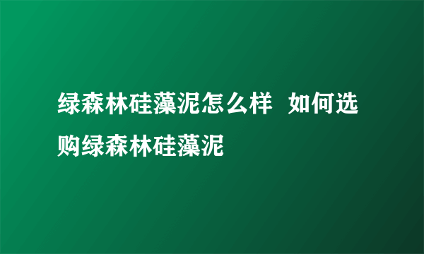 绿森林硅藻泥怎么样  如何选购绿森林硅藻泥