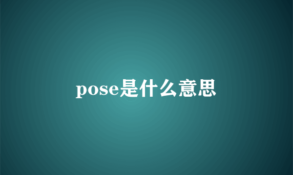 pose是什么意思