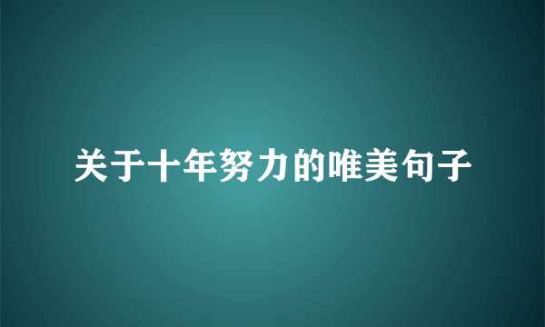 关于十年努力的唯美句子