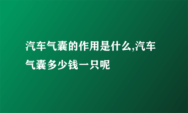 汽车气囊的作用是什么,汽车气囊多少钱一只呢