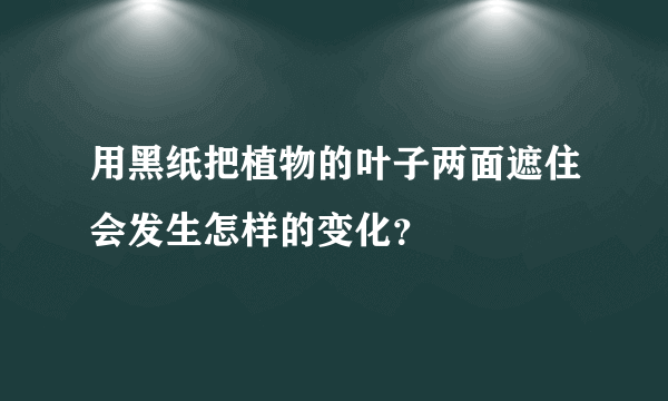 用黑纸把植物的叶子两面遮住会发生怎样的变化？