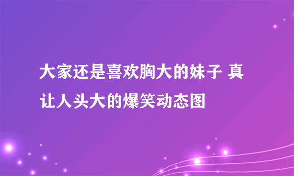 大家还是喜欢胸大的妹子 真让人头大的爆笑动态图