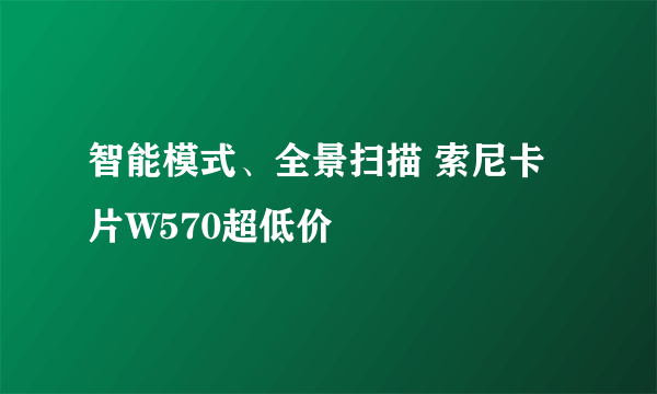 智能模式、全景扫描 索尼卡片W570超低价