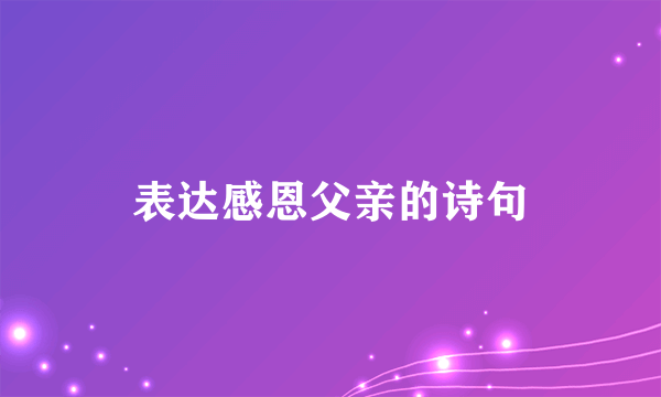 表达感恩父亲的诗句