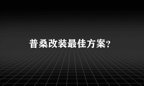 普桑改装最佳方案？