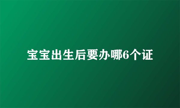 宝宝出生后要办哪6个证