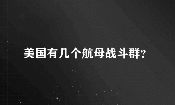 美国有几个航母战斗群？