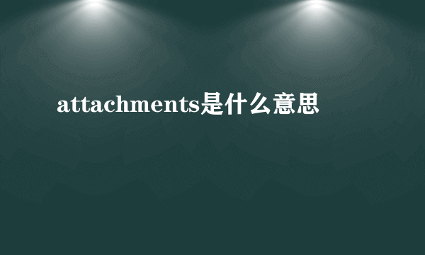 attachments是什么意思