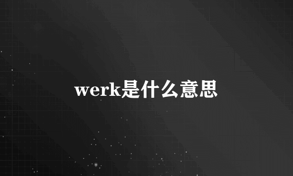 werk是什么意思