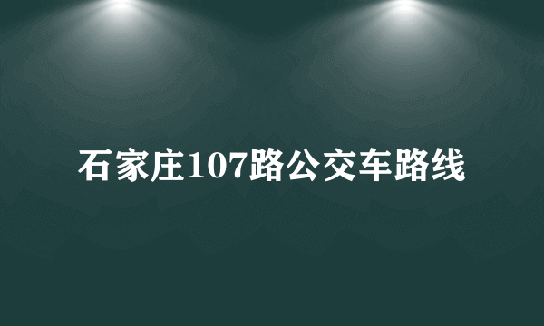 石家庄107路公交车路线