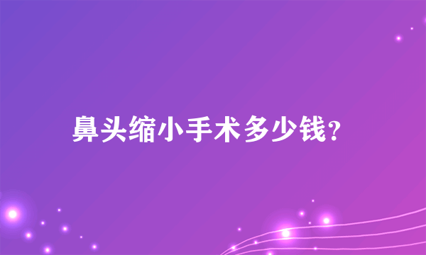 鼻头缩小手术多少钱？