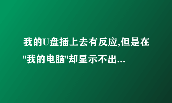 我的U盘插上去有反应,但是在