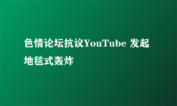 色情论坛抗议YouTube 发起地毯式轰炸