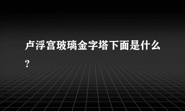 卢浮宫玻璃金字塔下面是什么?