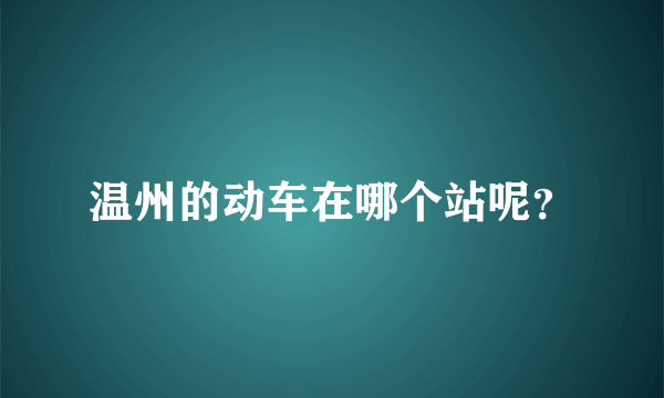 温州的动车在哪个站呢？